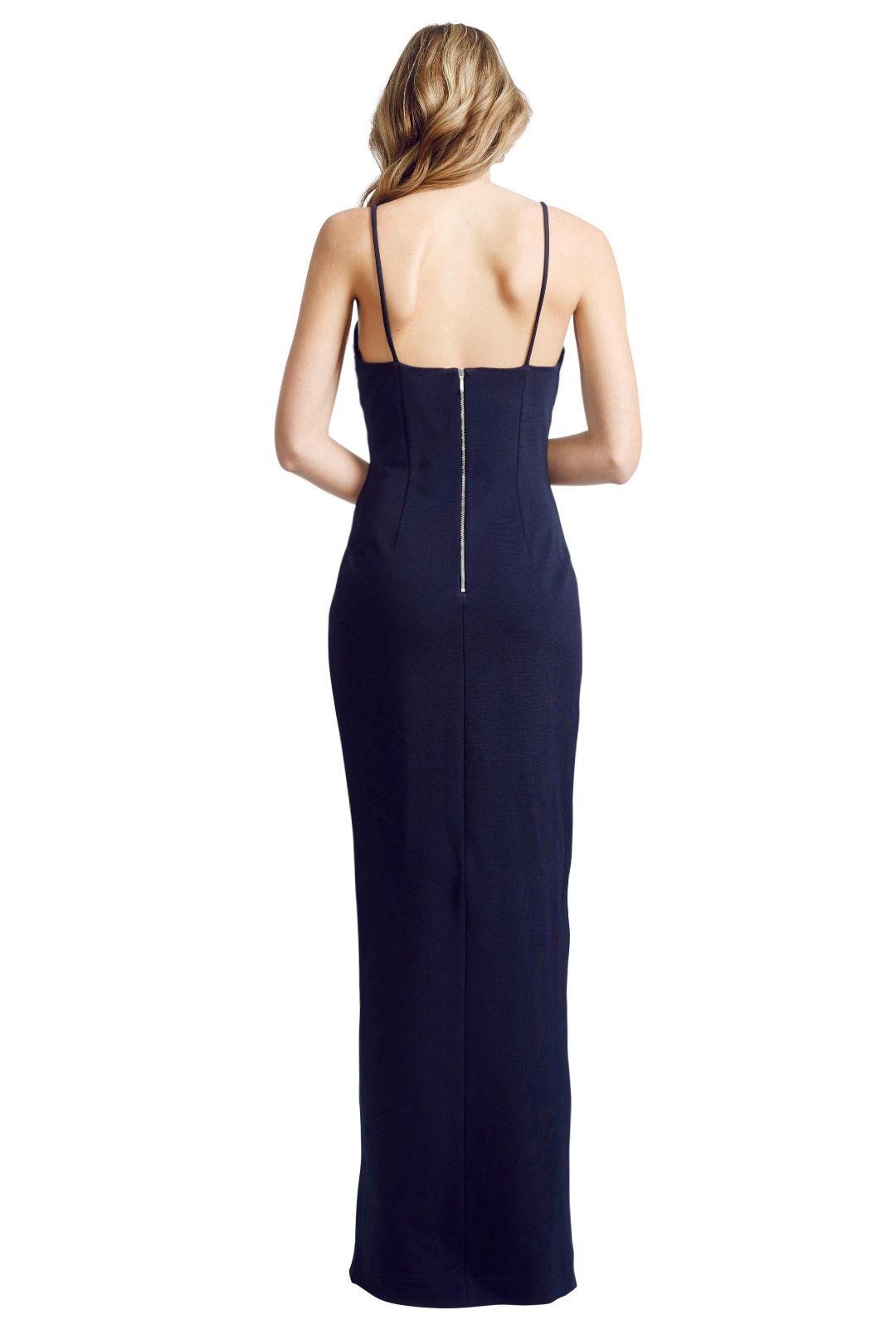 Nicholas The Label - Bandage Deep V Wire Gown - Navy - Back