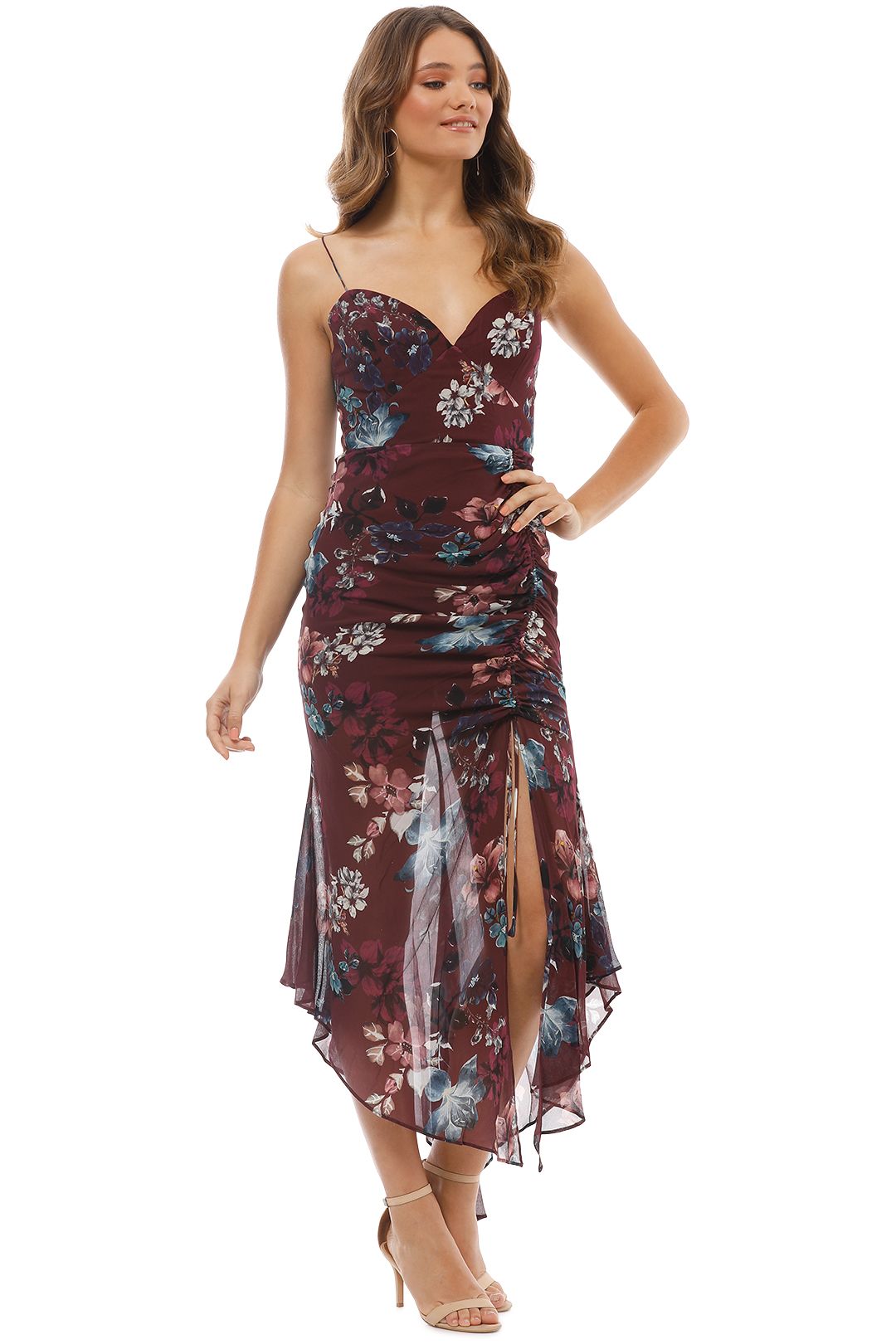 nicholas burgundy floral dress