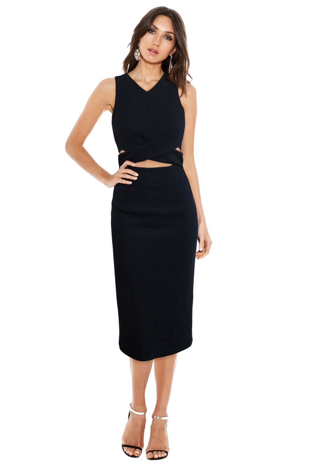 wrap cut out dress