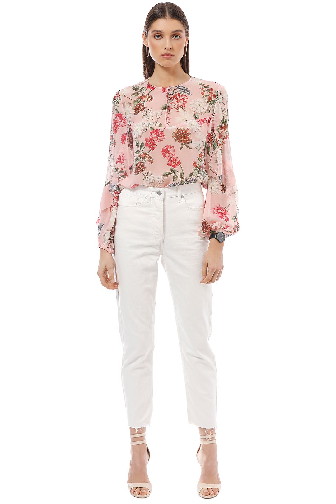 Nicholas the Label - Lilac Floral Yoke Blouse - Pink - Front