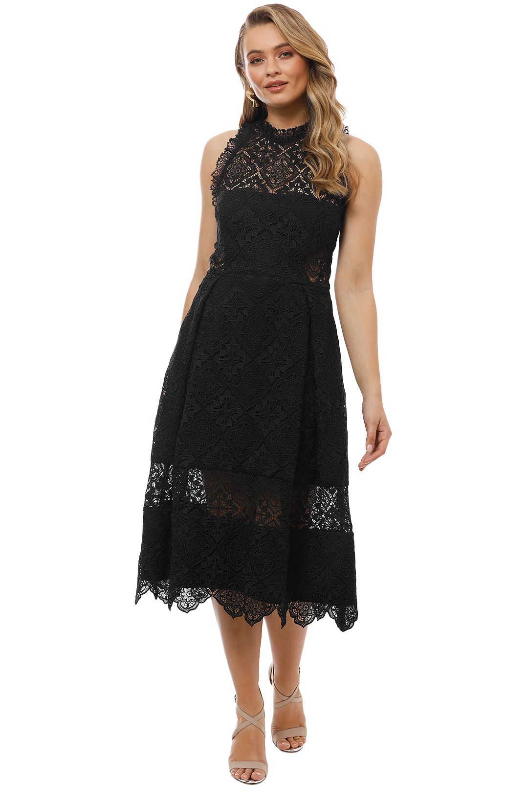 Nicholas the Label - Moroccan Tile Midi Ball Dress - Black - Front