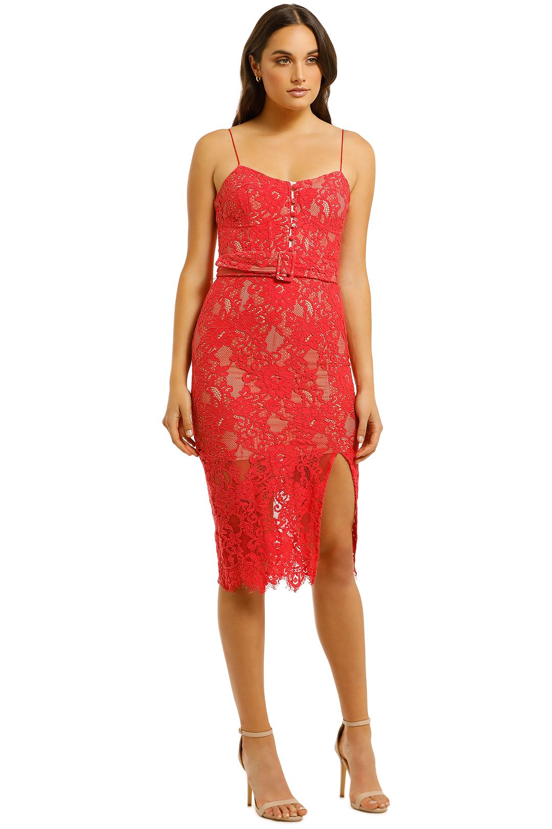 Rubie Lace Bra Dress in Watermelon by Nicholas for Hire