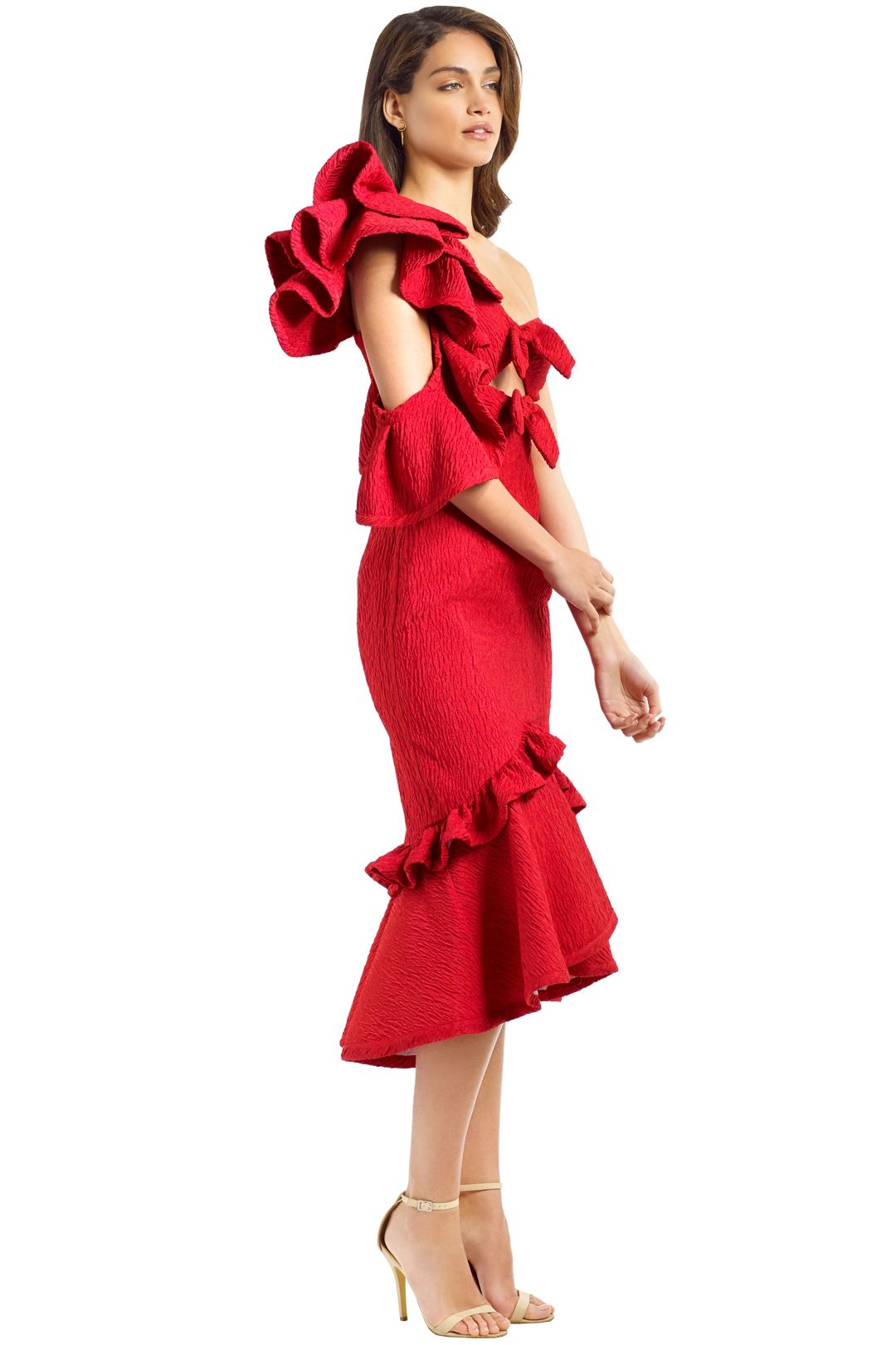 Nicola Finetti - Deidre Dress - Red - Side