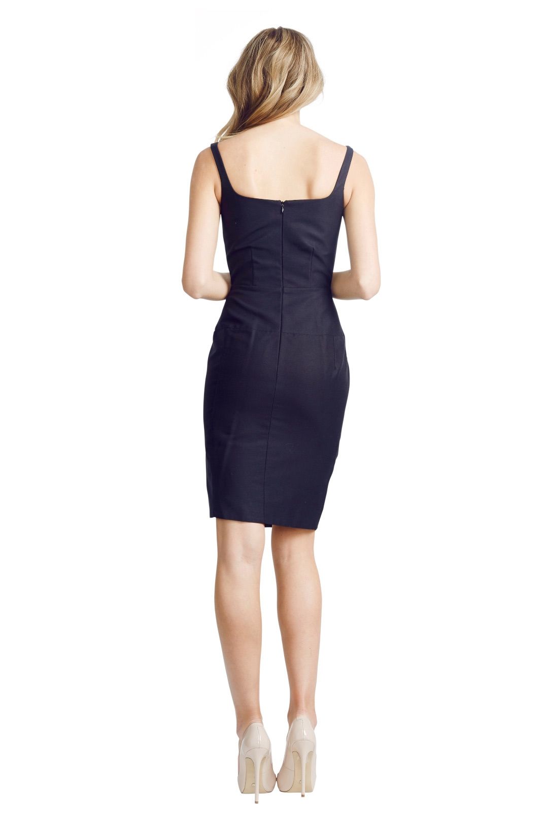 Nicola Finetti - Racer Split Dress - Black Print - Back