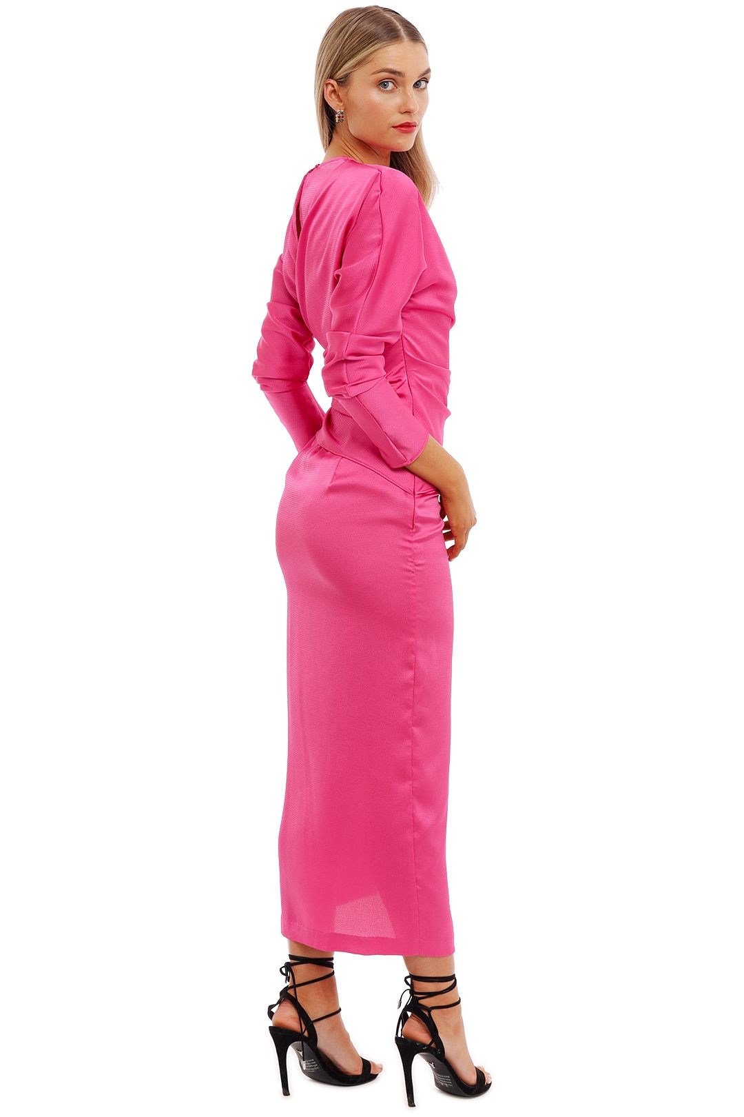Nicola Finetti Arienne Dress Pink Satin Look