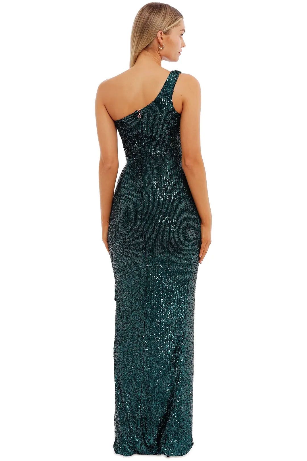 Nookie Palazzo Gown Teal One Shoulder Bodycon