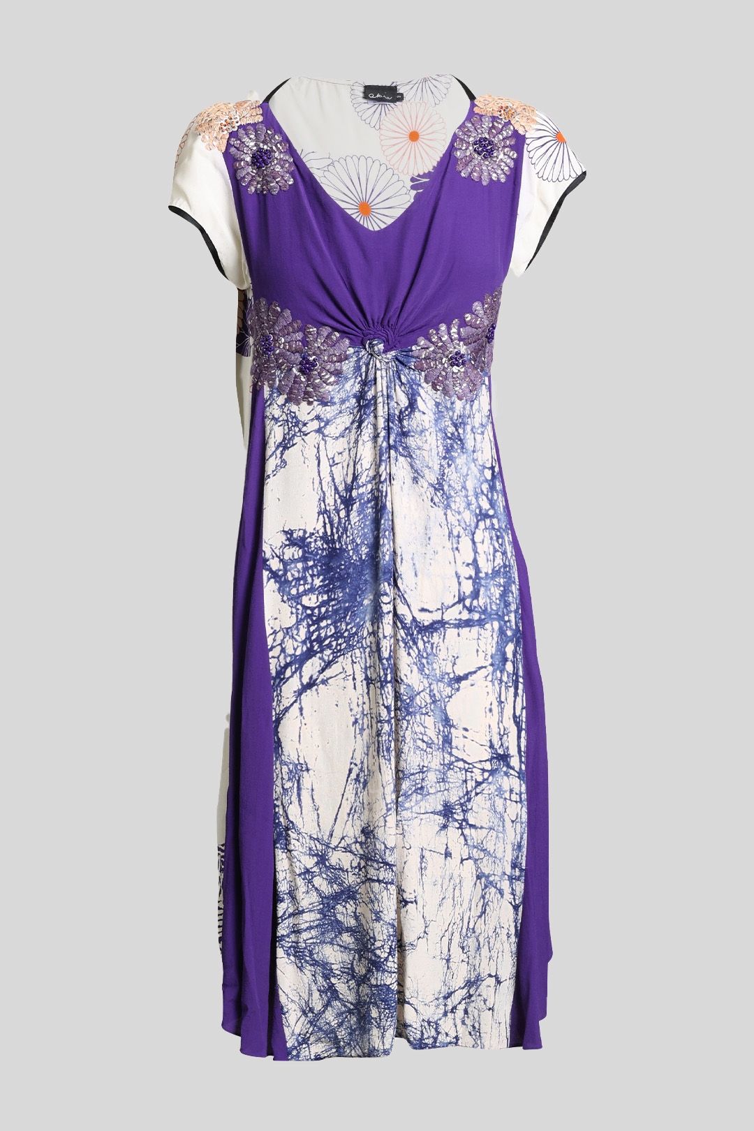Okira - Abstract Print Empire Line Dress