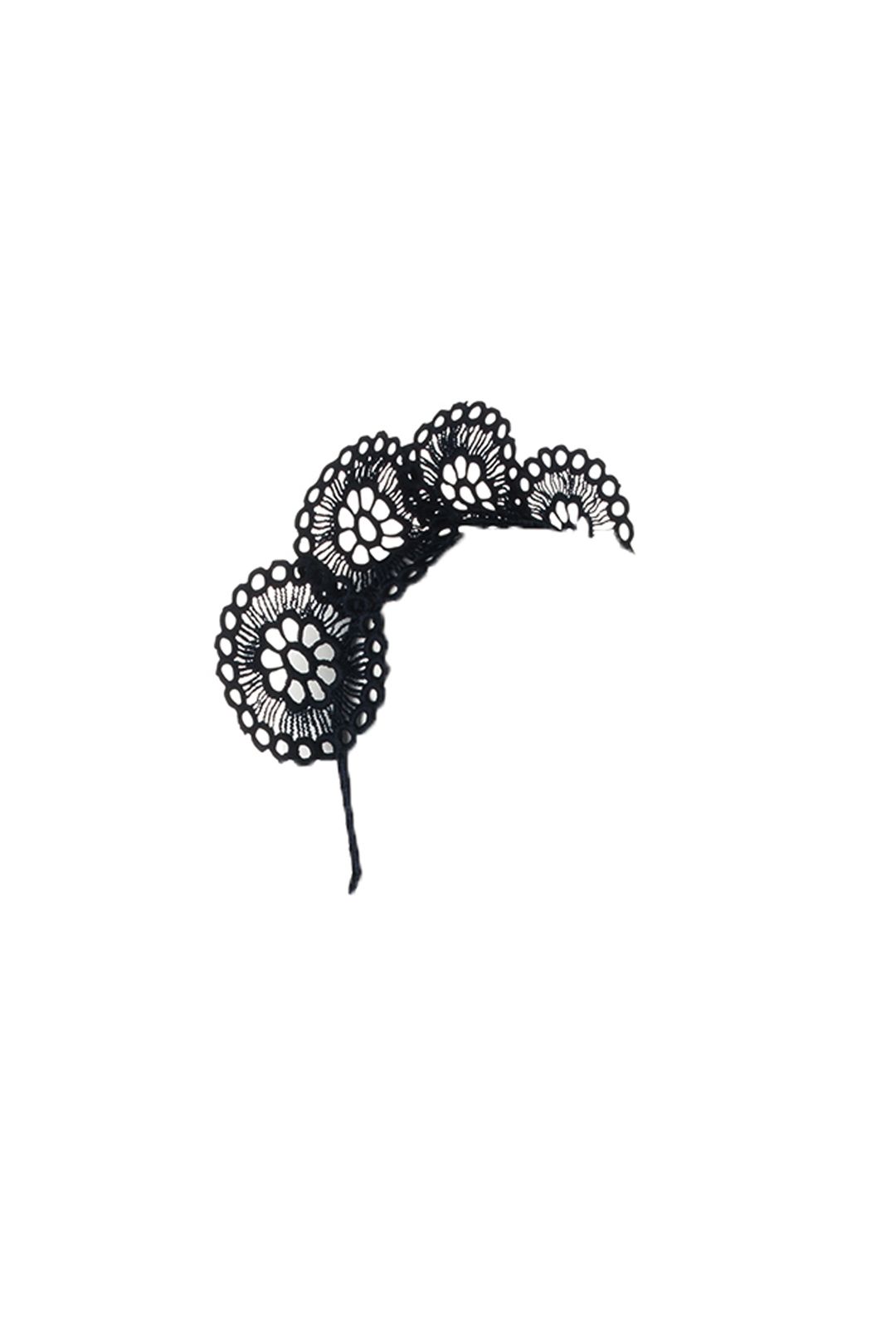 Olga Berg - Claire Lace Headband - Black - Side