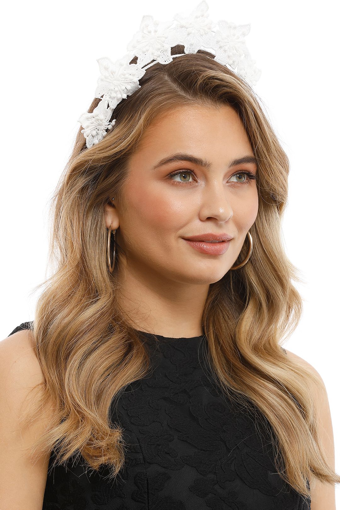 Olga Berg - Clare Floral Headband - White - Product