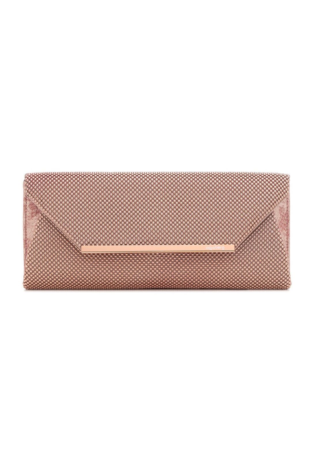 Olga Berg - Eloise Ball Mesh Clutch - Rose Gold - Front