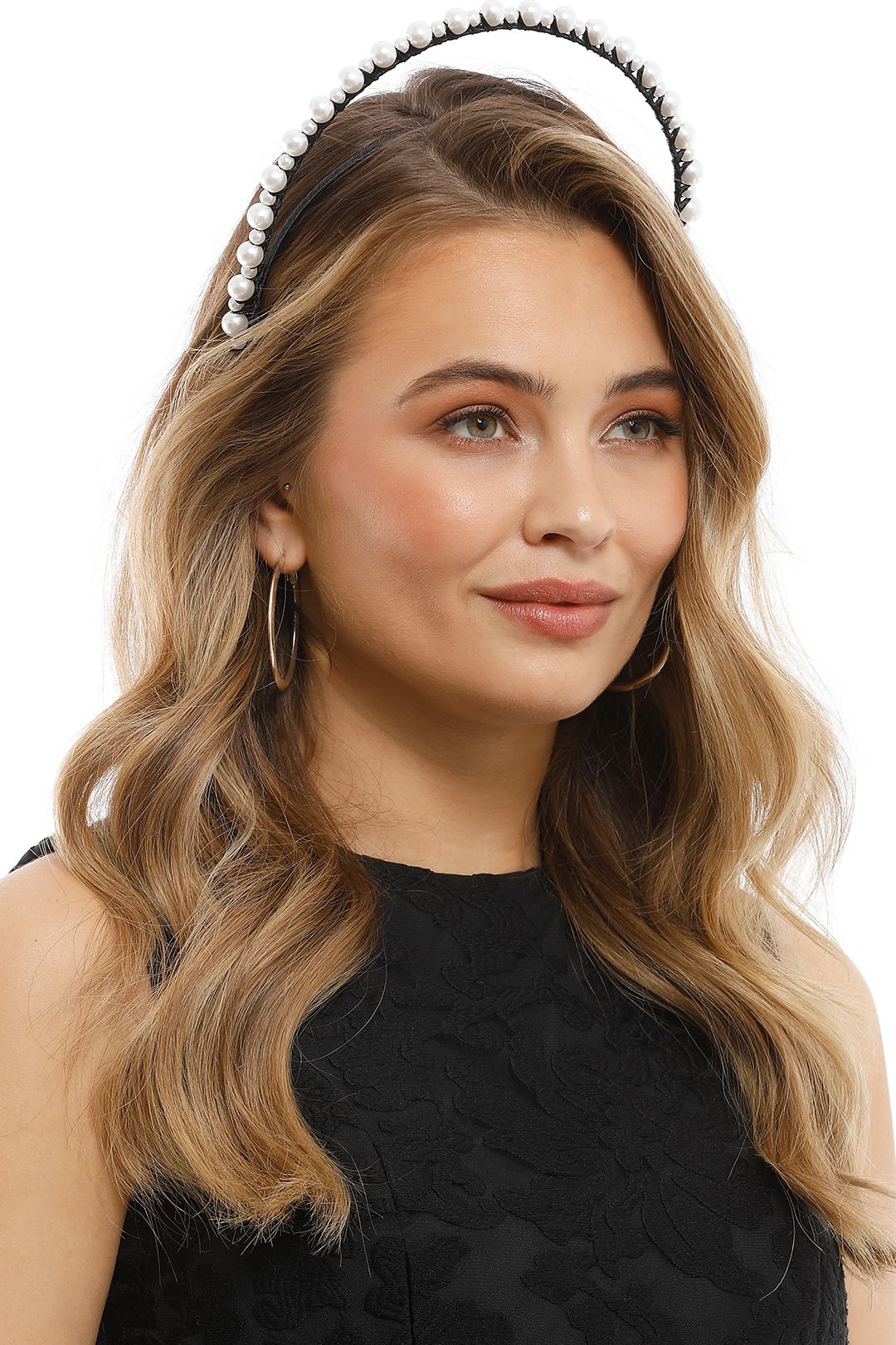 Olga Berg - Heidi Pearl Headband - Black - Product