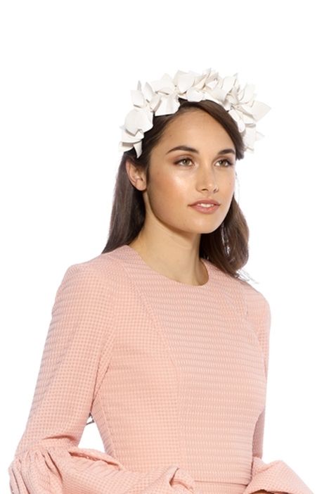 Olga Berg - Mae Floral Headband - White - Model Side