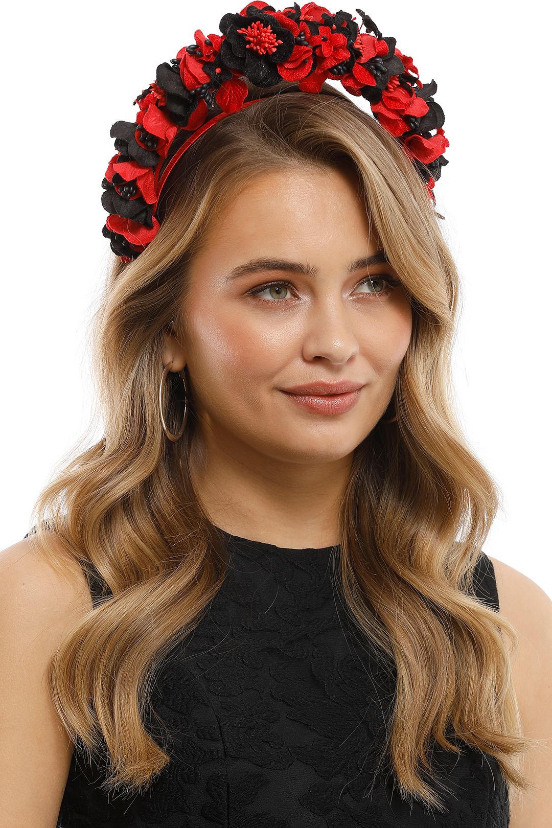 Image of Olga Berg - Karlie Floral Halo Fascinator - Red