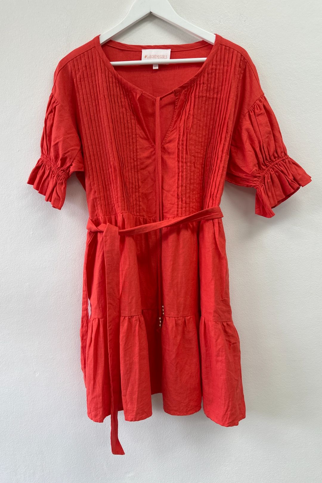 La Boheme Girls Orange Short Sleeve Willow Mini Dress
