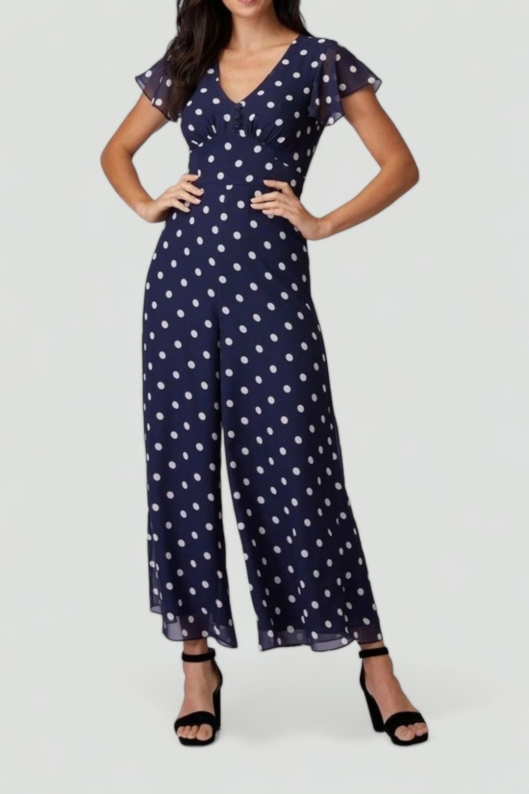 Alannah Hill	Out of Sight Polka Dot Jumpsuit in Navy