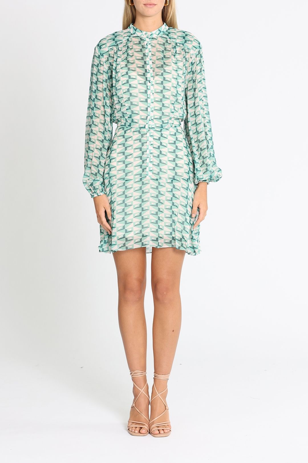 Oxford Birkeland Geo Print Dress Green
