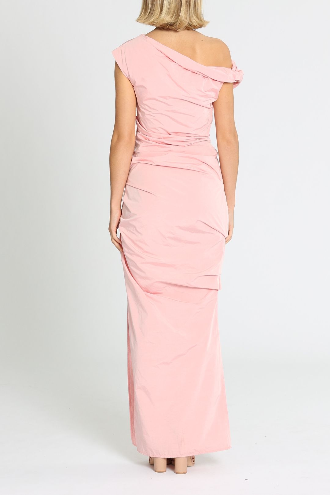 Paris Georgia Remmy Off The Shoulder Dress Shell Pink Ruched