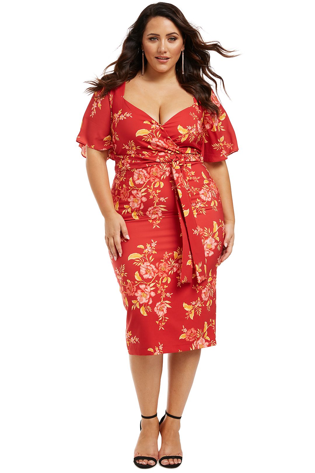 Pasduchas-Aurora-Sleeve-Midi-Dress-Cherry-Front