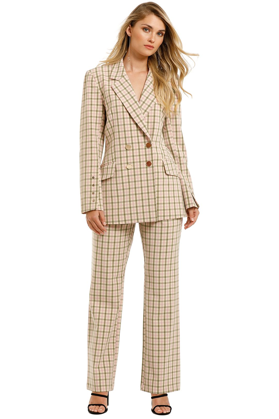 checked blazer and trouser set