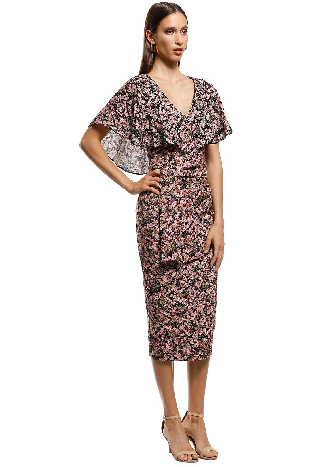 Pasduchas-Virginia Cape Midi-Blush Floral-Side