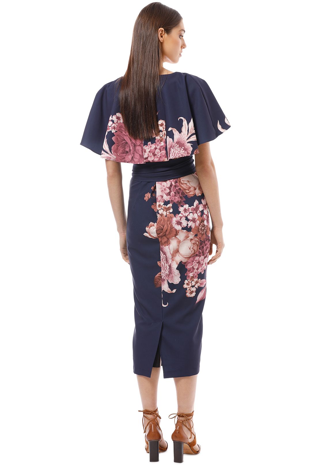 Pasduchas - Abigail Midi Dress - Navy - Back