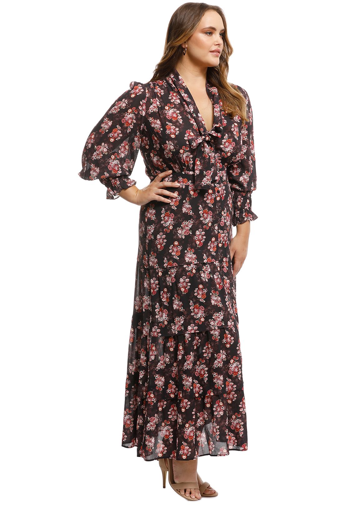 Pasduchas - Fallen Midi - Black Floral - Side