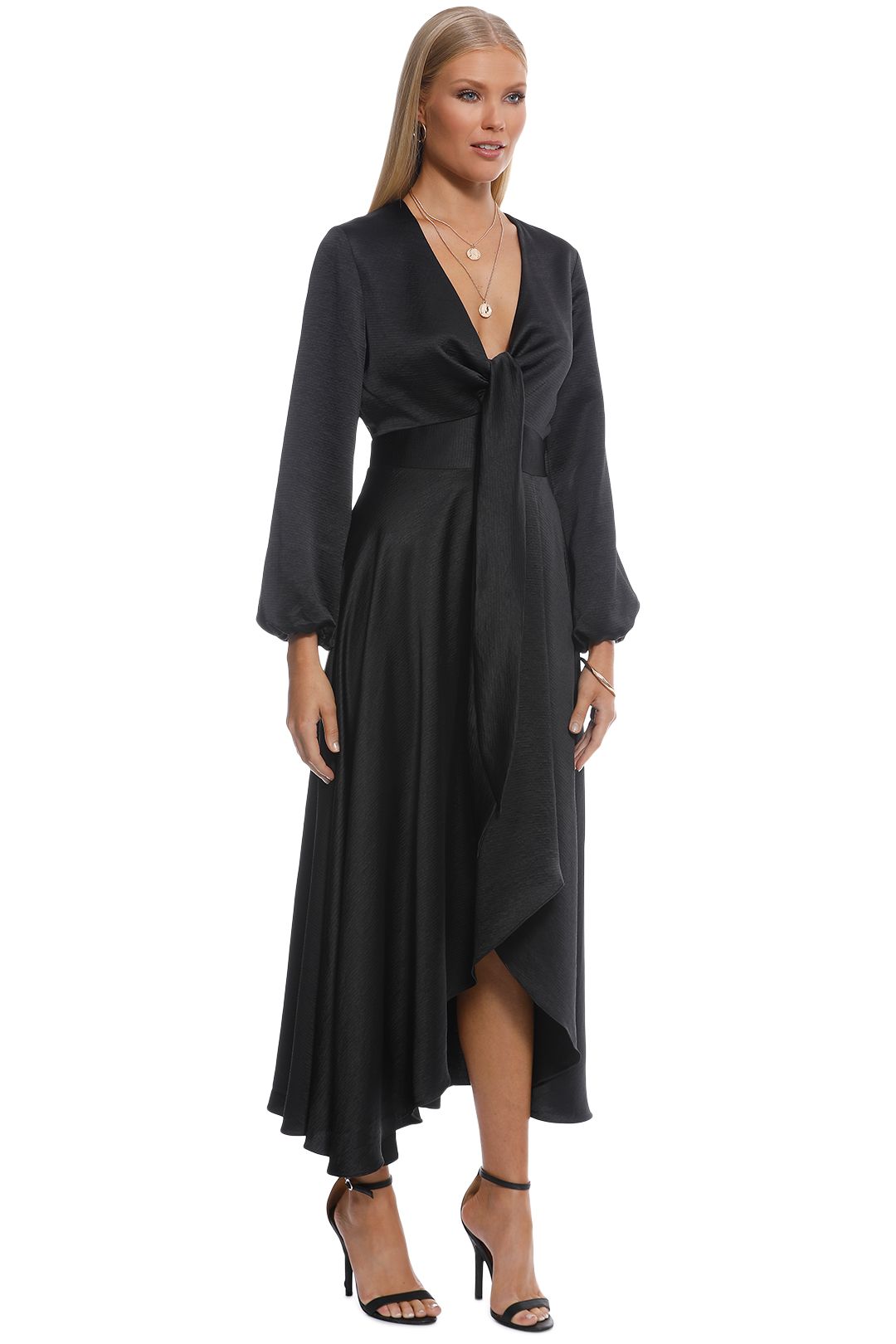 Mercury Midi Dress in Black by Pasduchas for Rent