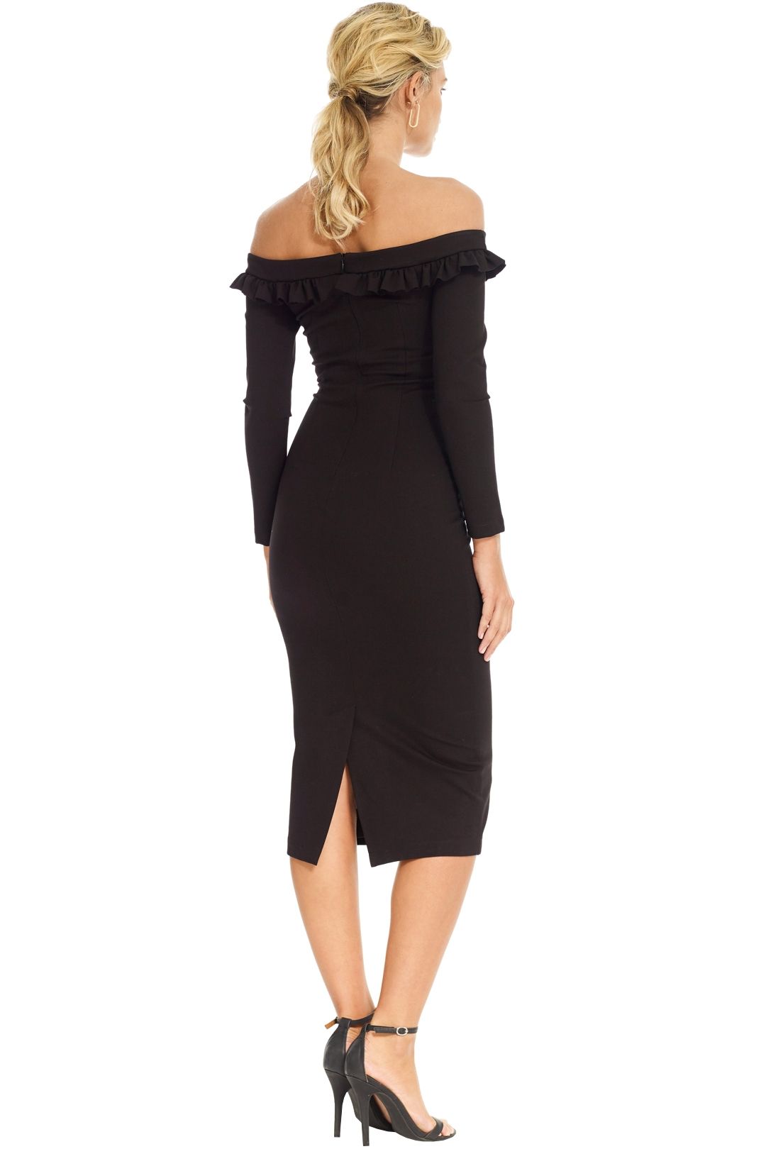 Parlour Girl Midi Dress in Black by 