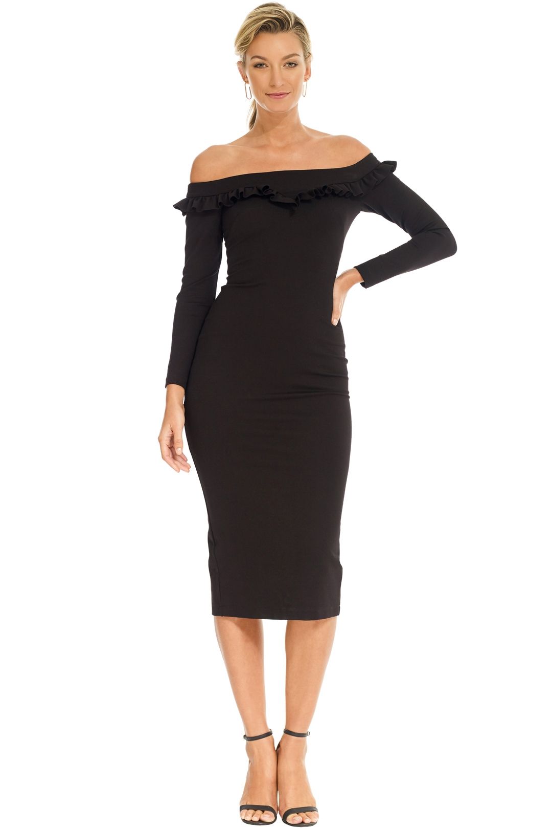 Parlour Girl Midi Dress in Black by 