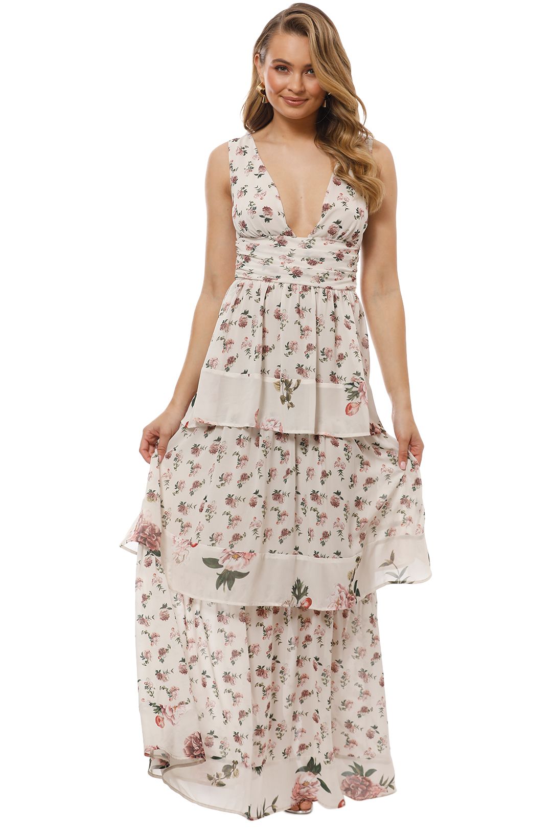 Pasduchas - Pom Pon Maxi Dress - Ivory - Front