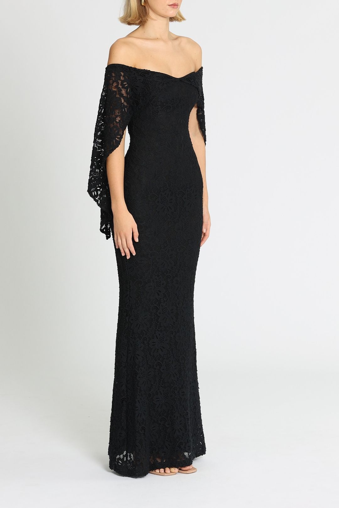 Pasduchas Flourish Gown Black Off Shoulder