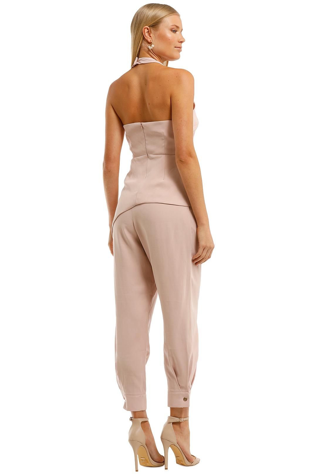Pasduchas Halo Drape Top Nude Halter Neckline