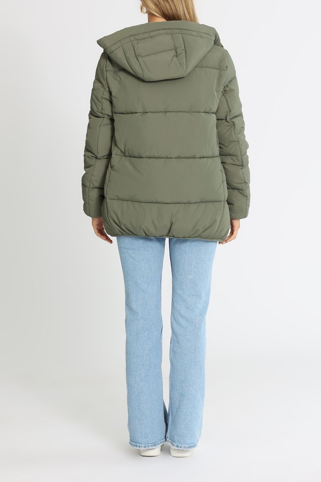 PE NATION Full Count Puffer Jacket Four Leaf Clover Long Sleeves