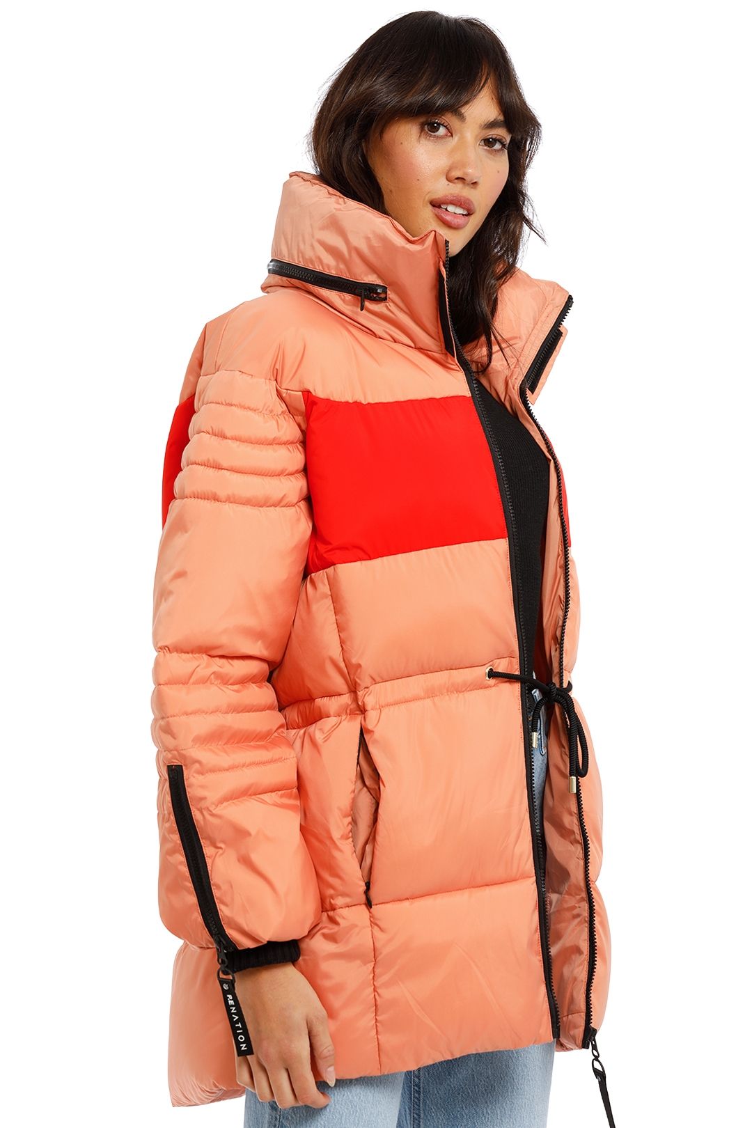 PE Nation Full Court Jacket Peach Bloom red stripe