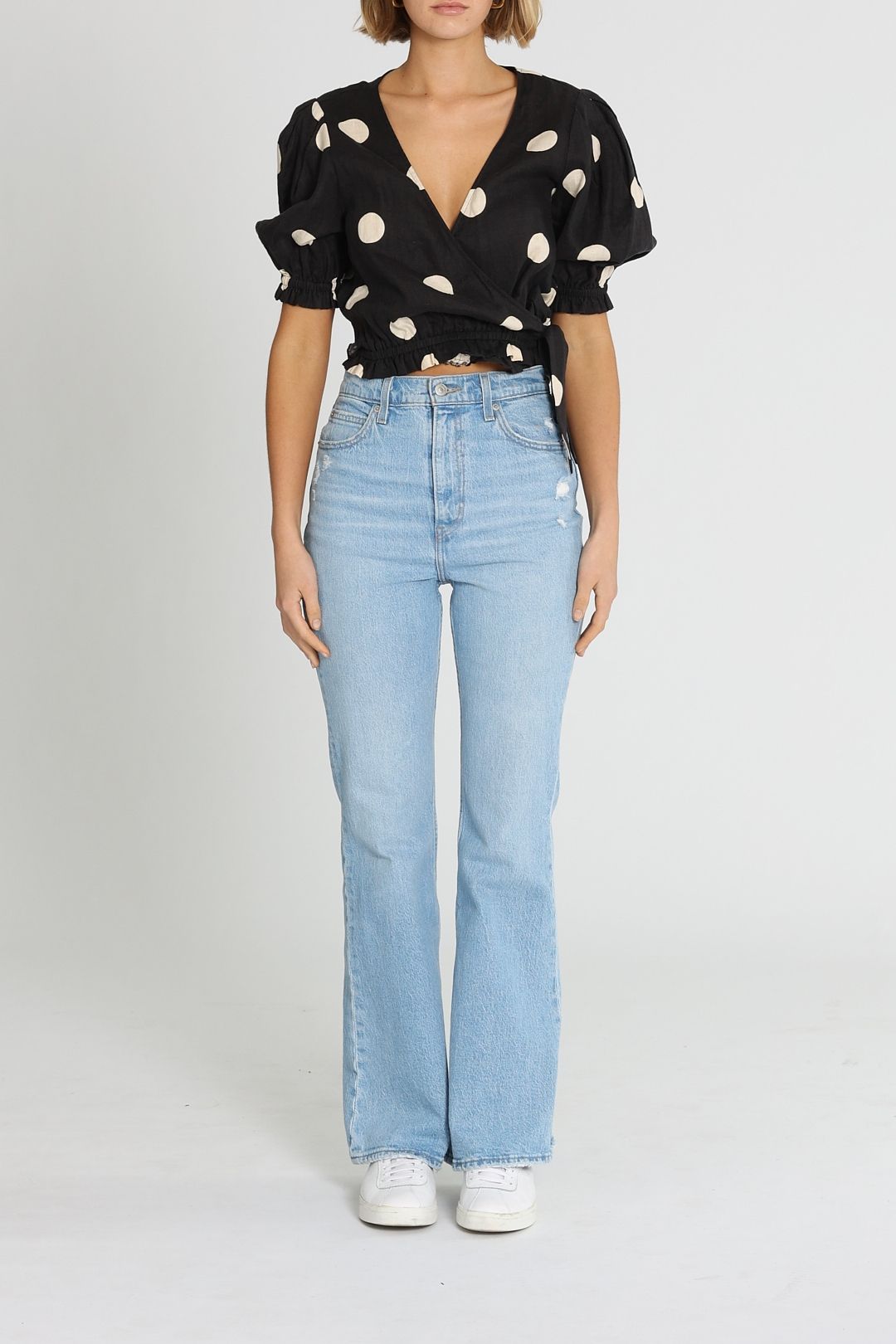 PEONY Linen Wrap Crop Macaroon