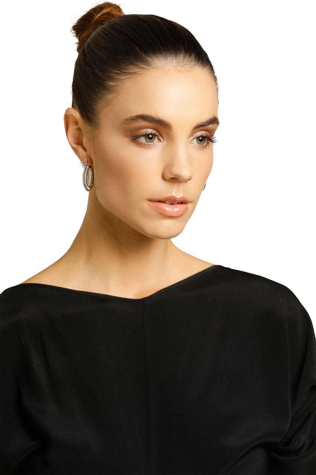 Peter Lang-Paige Hoop Earrings-Silver-front