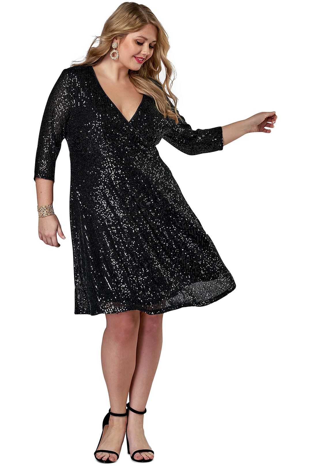 Pink Dusk Are you Jelly Sequin Dress Black