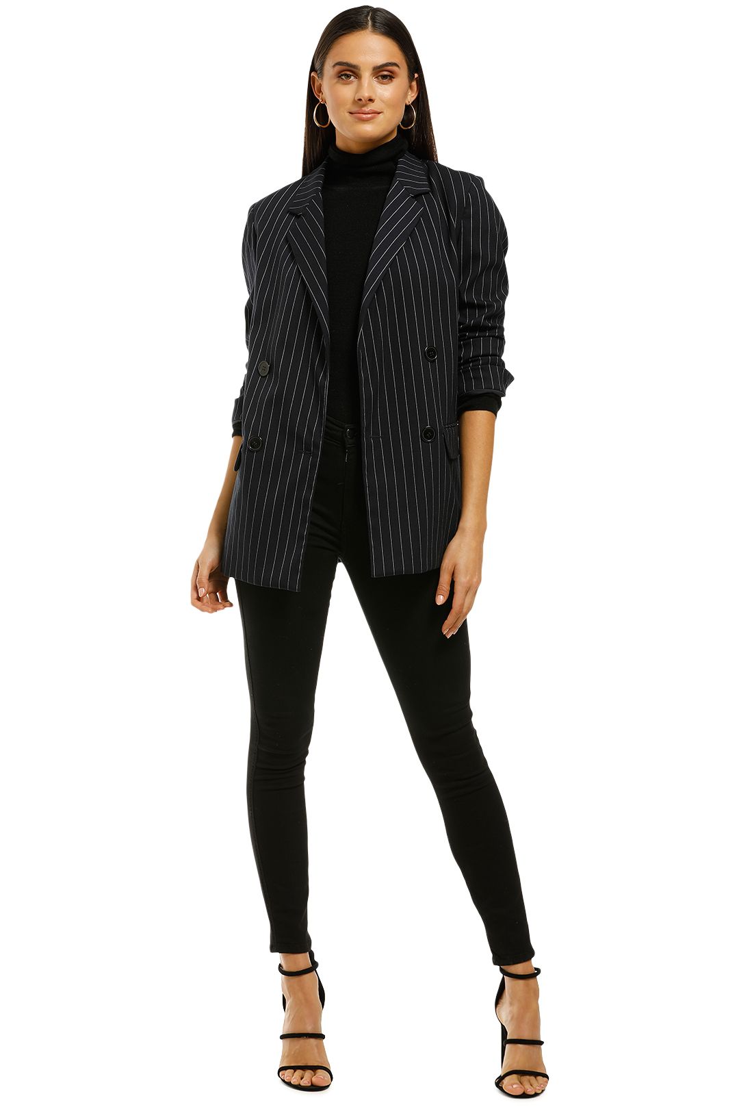 Nicholas the Label - Pinstripe Suiting Blazer - Navy - Front