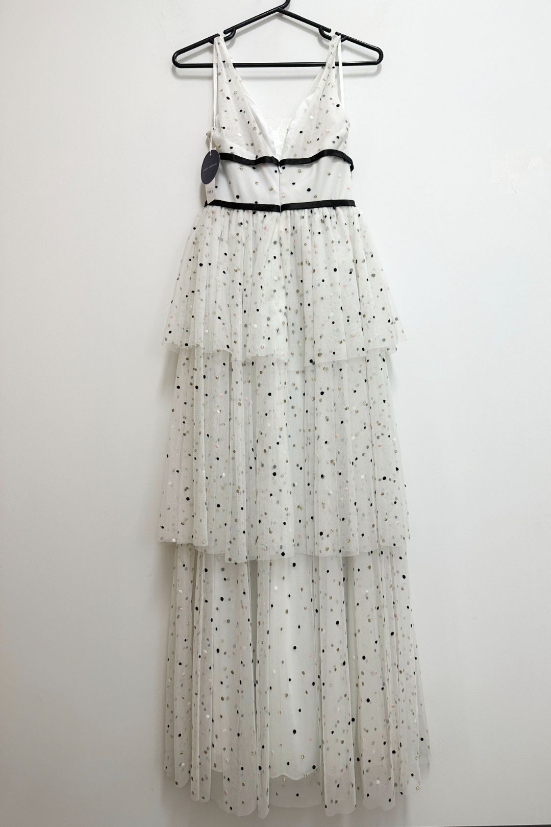 Embrace The Envious Polka Dot Layered V Neck Dress 