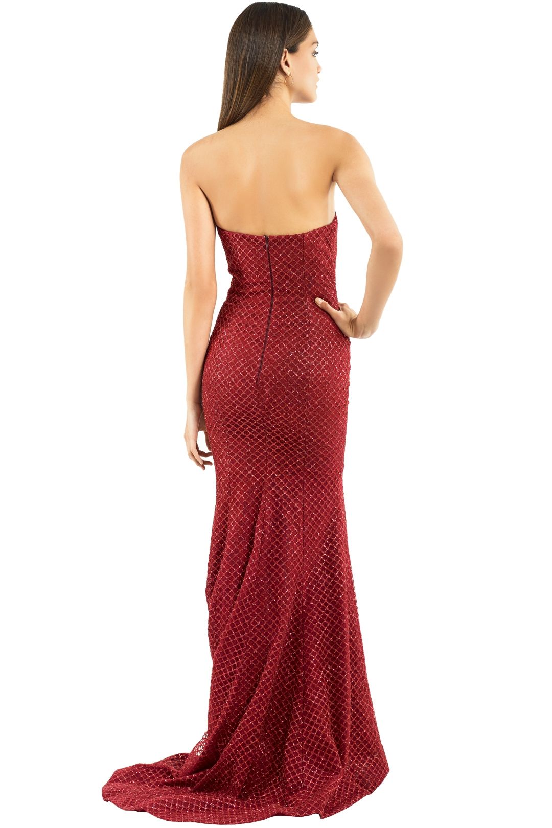 Portia and Scarlett - Tyra Strapless Gown - Red - Back