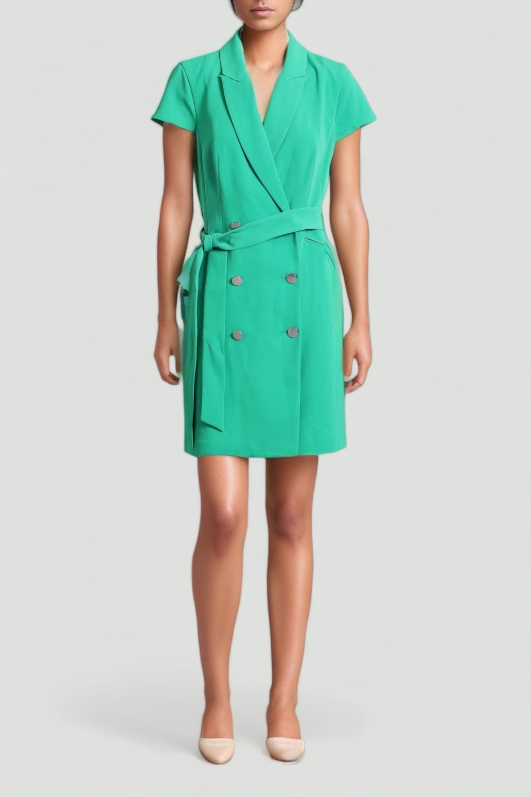 Portmans - Georgie Cap Sleeve Dress Green
