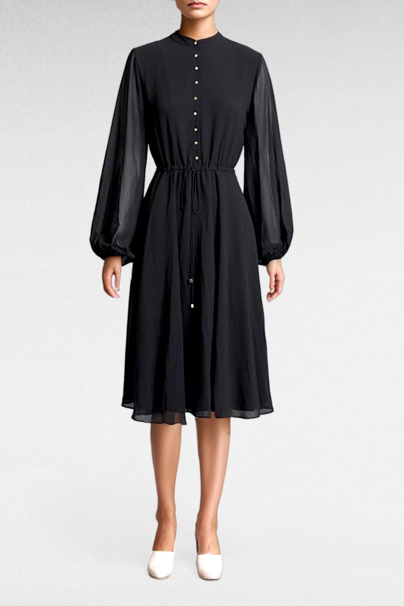 Portmans Black Smocked Waist Dress