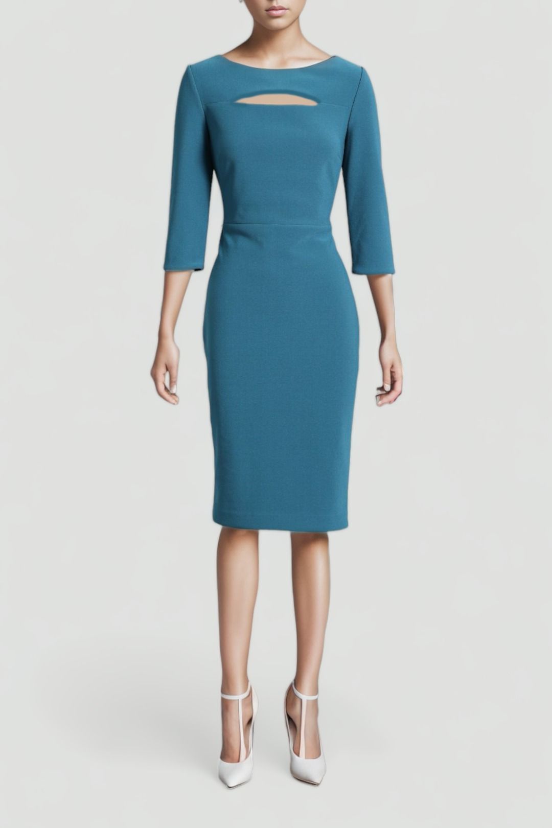 Portmans Cutout Midi Dress in Teal