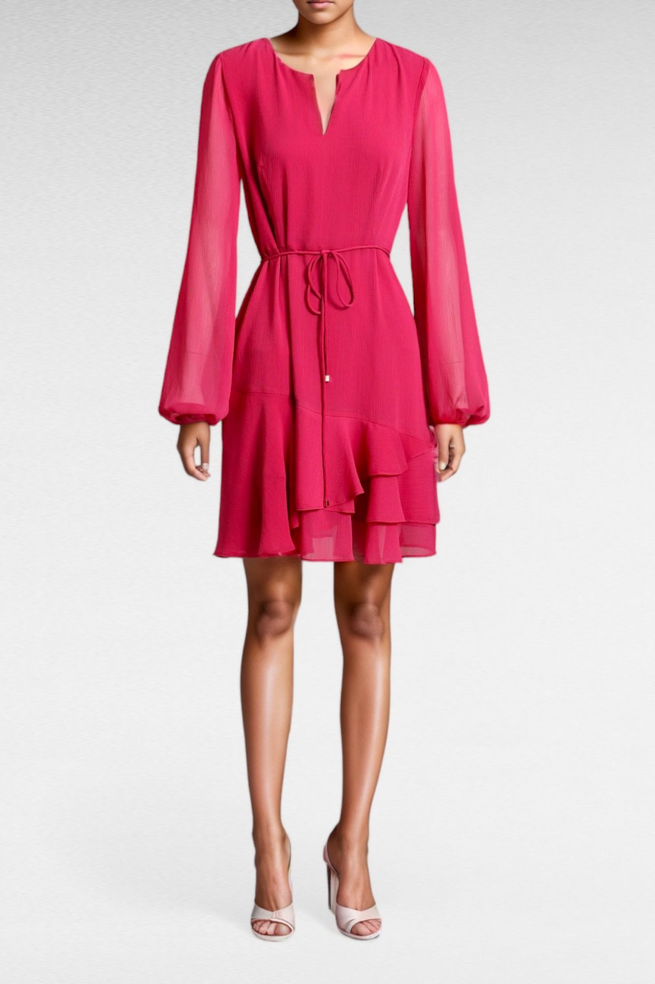 Portmans Hot Pink Waist Tie Dress
