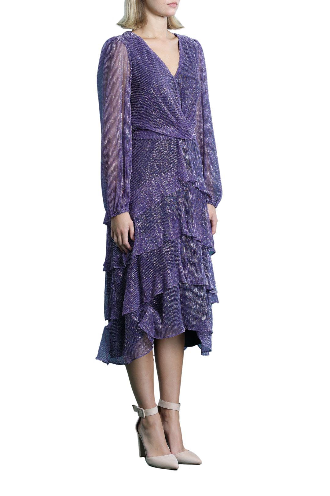 Portmans Long Sleeve Striped Purple Dress