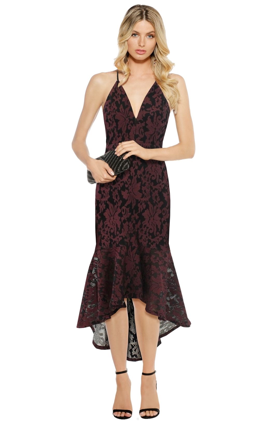 Premonition - Florica Cocktail Dress - Wine Black - Front