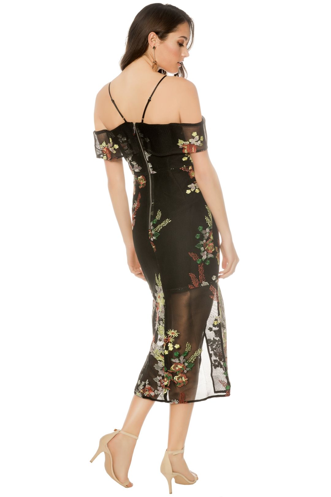 Premonition - Secret Garden Cocktail Dress - Black Floral - Back