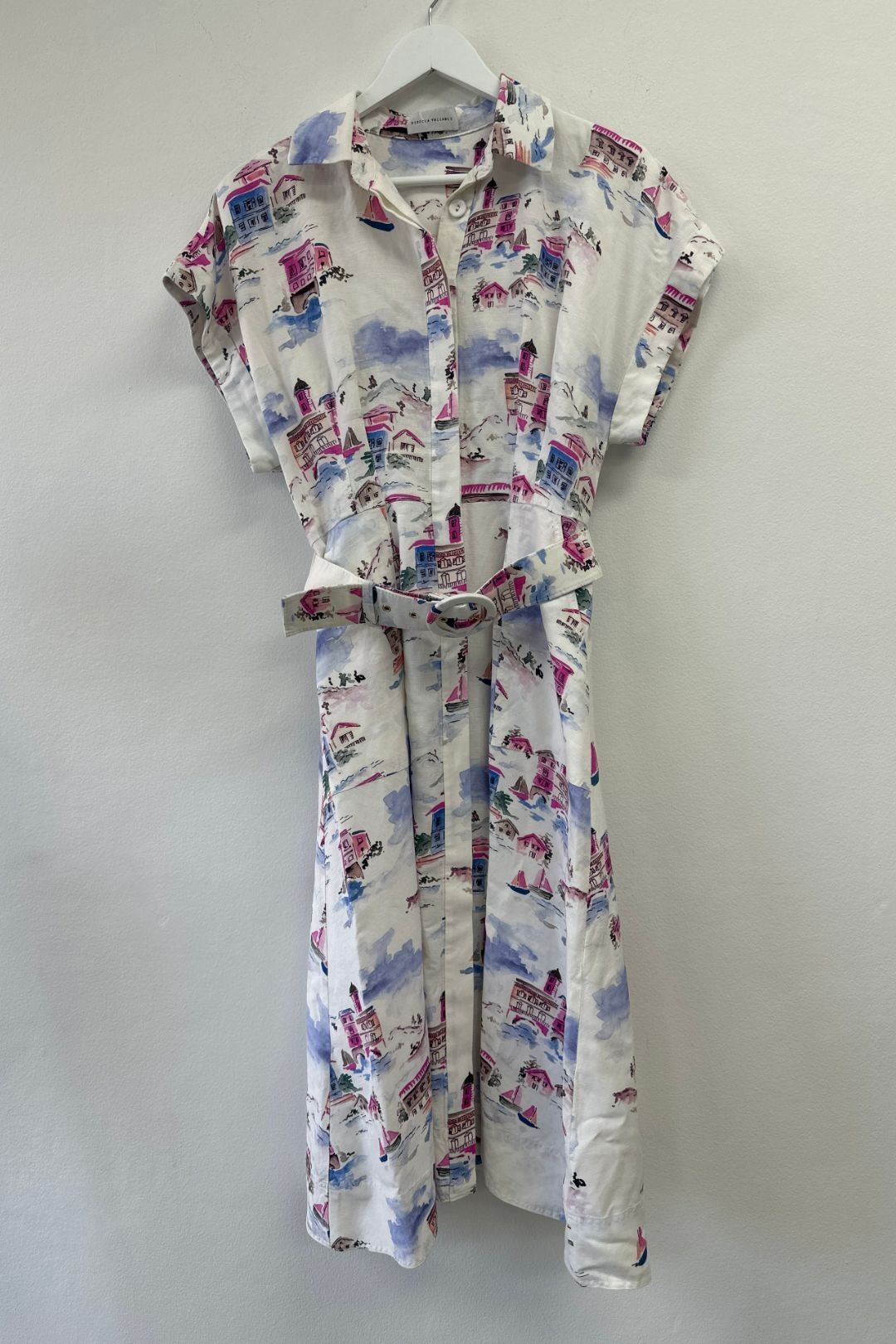 Rebecca Vallance Holiday Print Venetti Collared Midi Dress