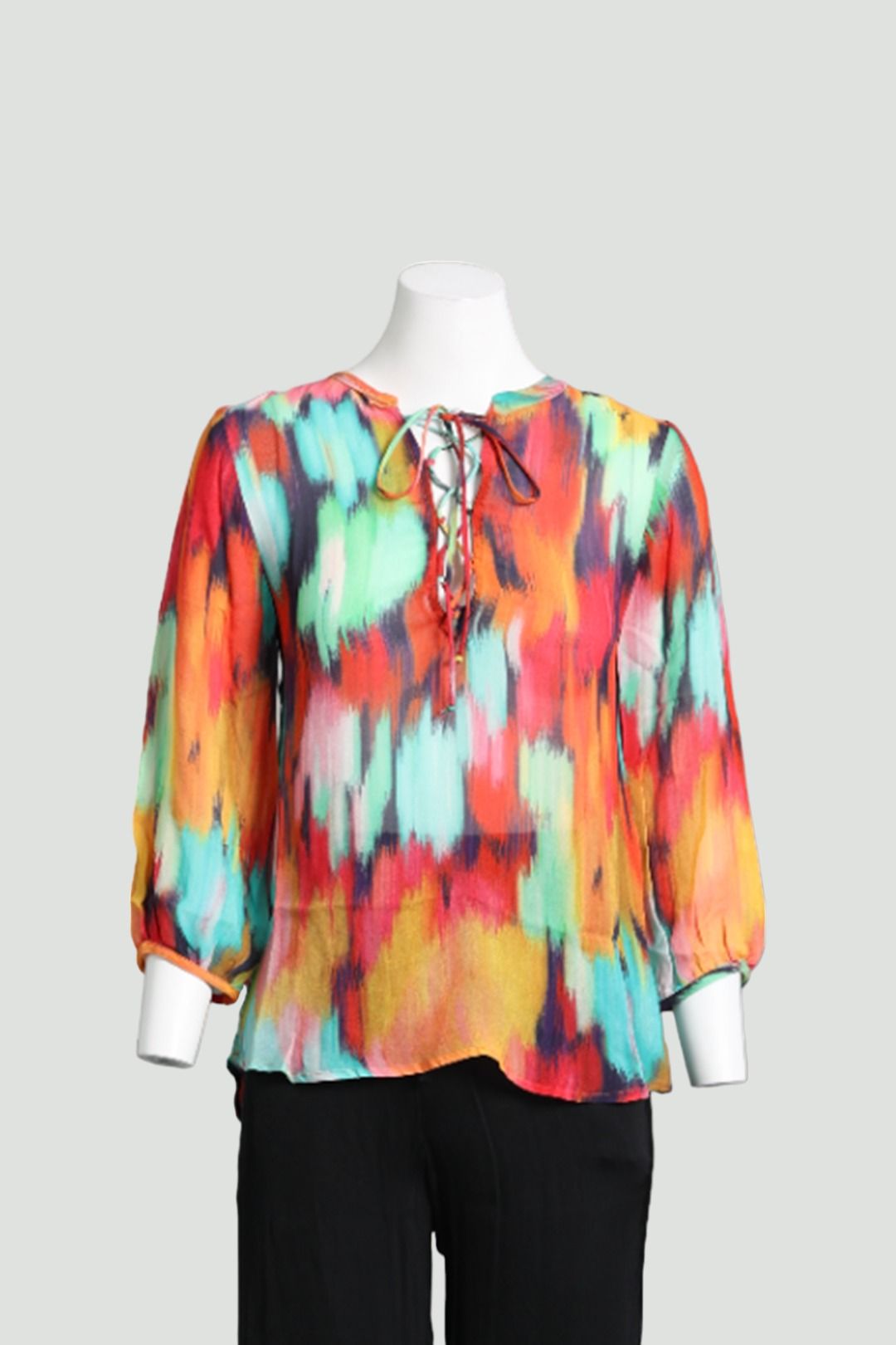 Graham and Spencer - Abstract Print Silk Blouse in Multi