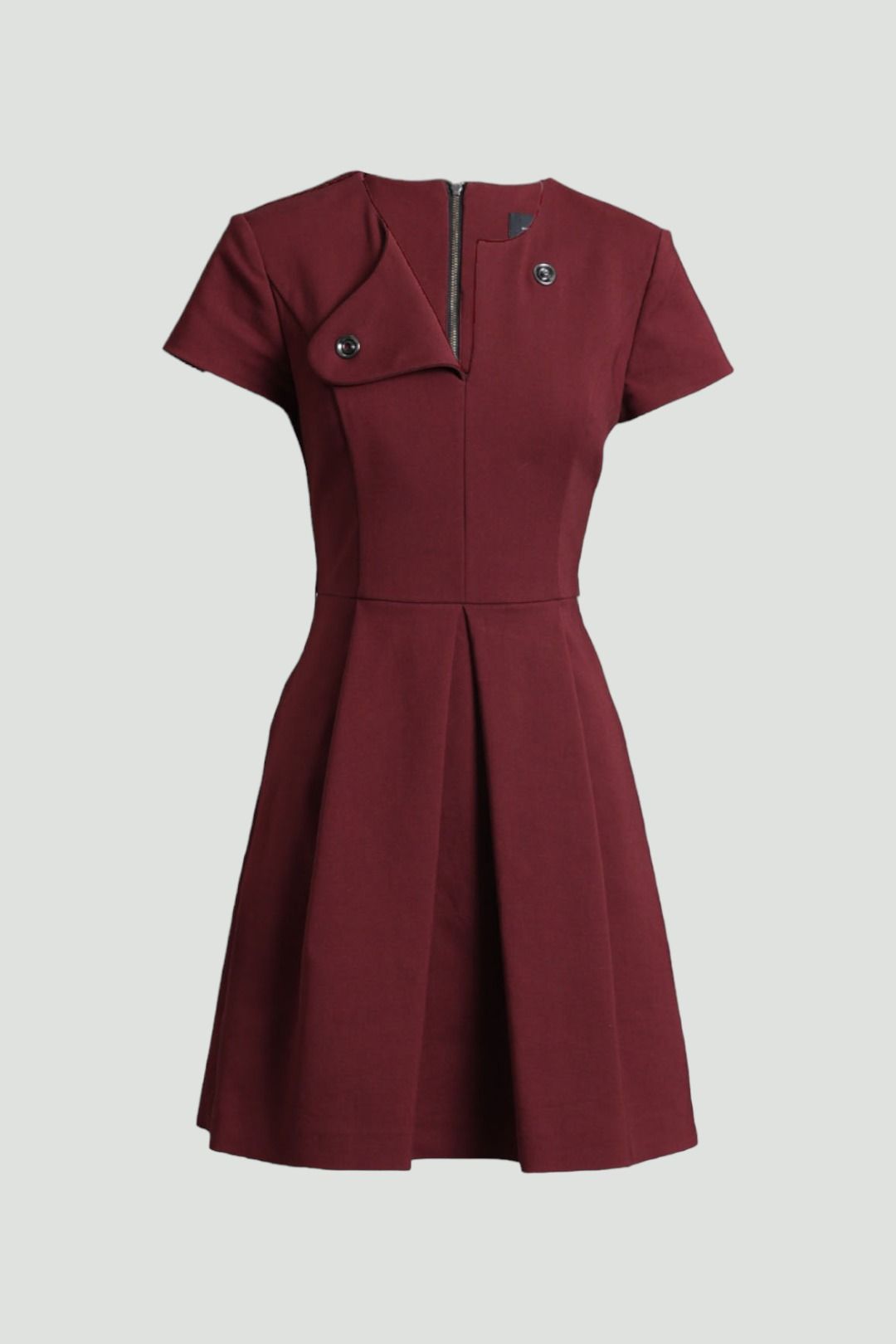 Cue Fit And Flare Maroon Dress 